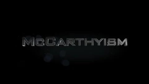 McCarthyism title metal text on black alpha channel background Vidéo 295885969
