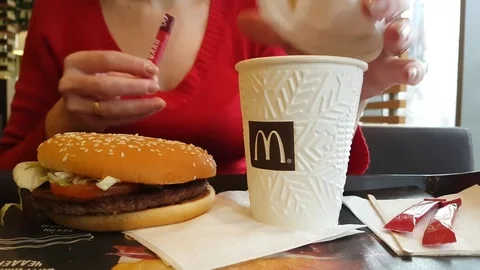 McDonald's coffee restaurant Video stock 83215699