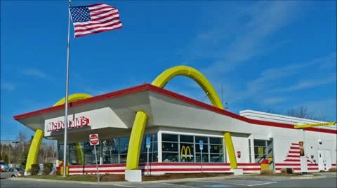 McDonalds Day to Night Stock Footage
