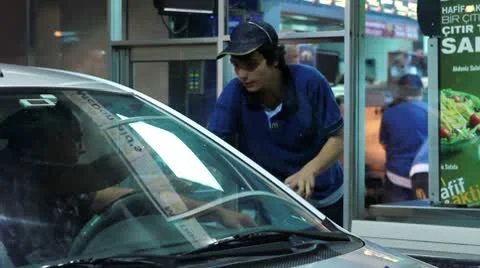 Mcdonalds drive-thru Stock Footage 10607349