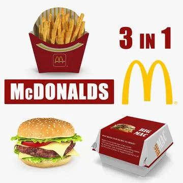 McDonalds Food 3D Models Collection 3D Model