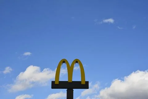 McDonald's logo on a pole Stock Photos