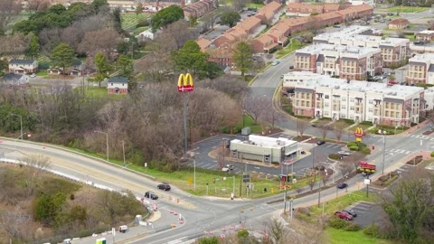 McDonald's Restaurant Aerial Stock Footage 331740913