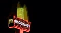 McDonald's Restaurant Neon Electronic Sign Fast Food Chain Logo Night Light Icon HD Footage