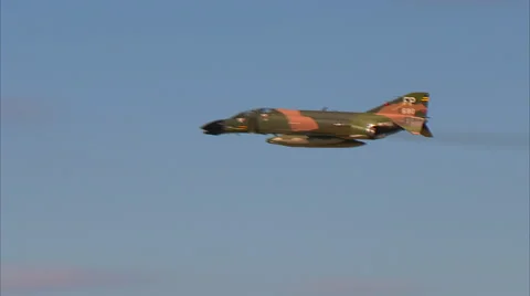 McDonnell Douglas F-4 Phantom High Speed Fly By MWS Stock Footage 41779576