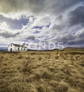 McDougall United Church in the prairies near Morley, Alberta, Canada Stock Photos