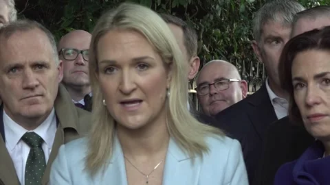 McEntee comments on Drumcree parade dispute 스톡 동영상 347216652