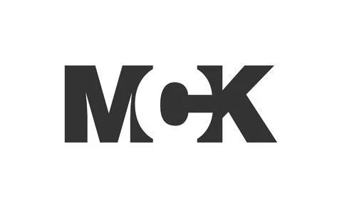 MCK bold and unique editable font logo for tech startups, consulting, corpo.. Stock Illustration