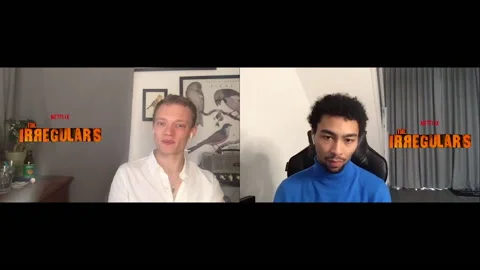 McKell David, Jojo Macari talking about movie 'The Irregulars Season 1' - 2021 Stock Footage 154360545