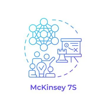 McKinsey 7S blue gradient concept icon Stock Illustration