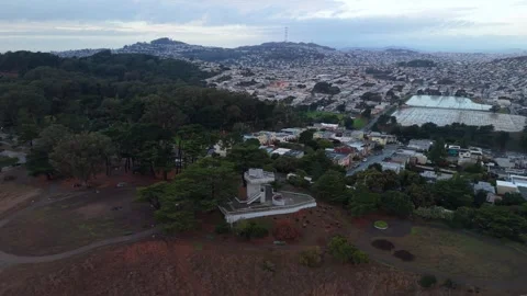 Mclaren Park  with Wilde Overlook tower Stock Footage 321102490
