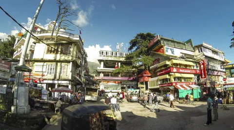 Mcleod ganj main square time lapse Vidéo 31820607