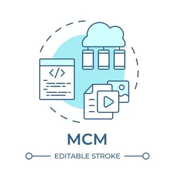 MCM soft blue concept icon Stock Illustration