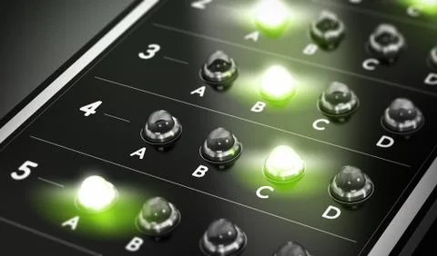 MCQ, Multiple Choice Questionnaire Illustrazione stock