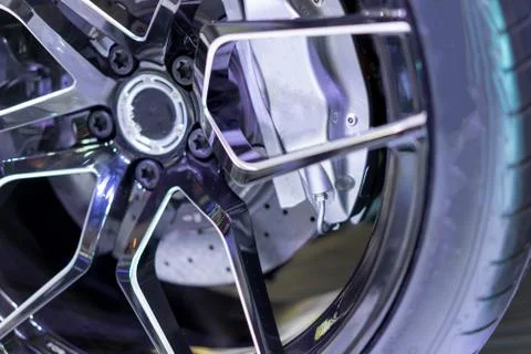 McQueen's wheels, black, silver. Stock Photos