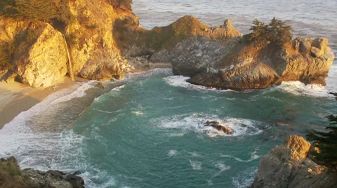 McWay Falls Big Sur Coast 스톡 동영상 8564659