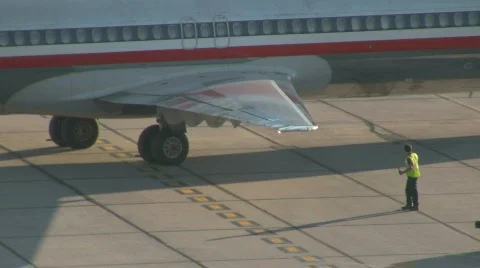 MD 82 being pushed back CR Stock Footage 647393