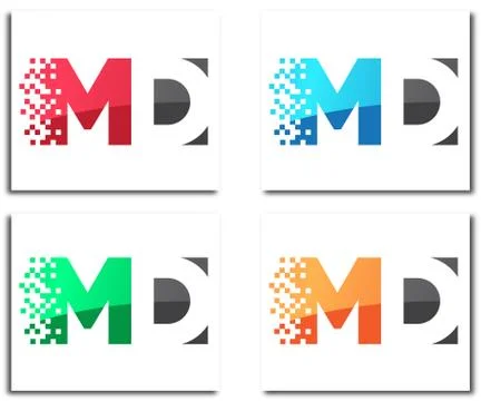 MD Creative Logo Design Concept Stock Illustration