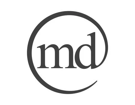 MD logo from two letter with circle shape email sign style. M and D round l.. Stock Illustration