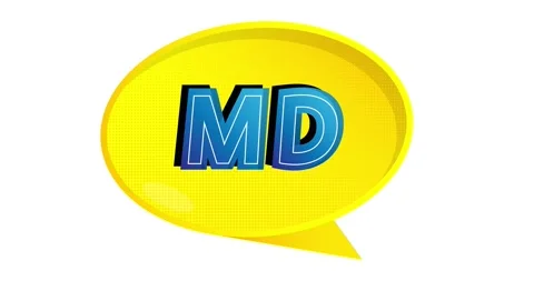 Md word on yellow speech bubble Stock Footage 199731698
