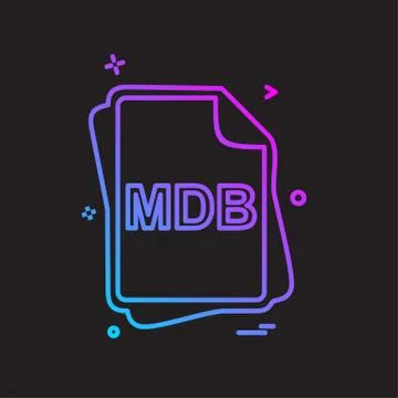 MDB file type icon design vector Stock Illustration