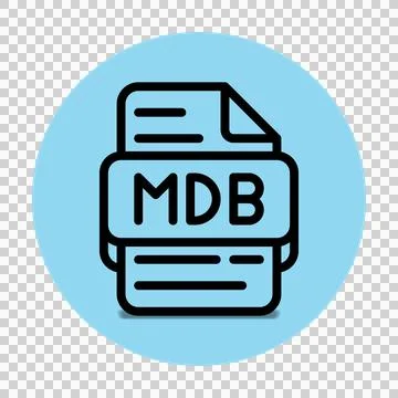Mdb file type icon. files and document format extension.  Illustrazione stock