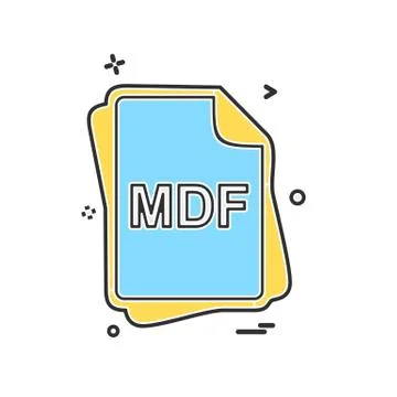 MDF file type icon design vector Illustrazione stock