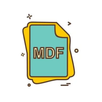 MDF file type icon design vector Illustrazione stock