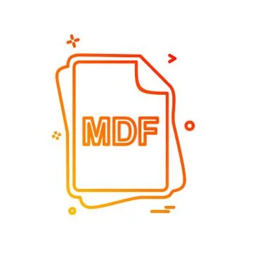 MDF file type icon design vector Illustrazione stock