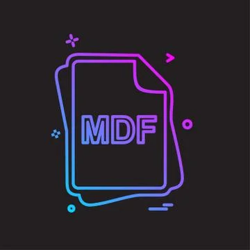 MDF file type icon design vector Illustrazione stock