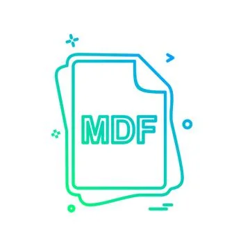 MDF file type icon design vector Illustrazione stock