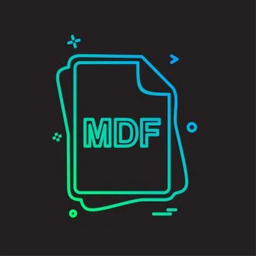MDF file type icon design vector Illustrazione stock