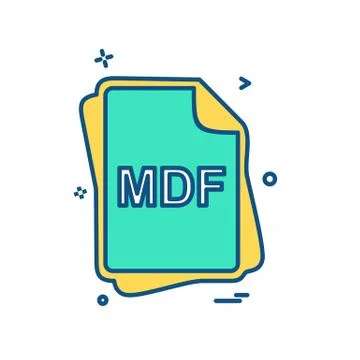 MDF file type icon design vector Illustrazione stock