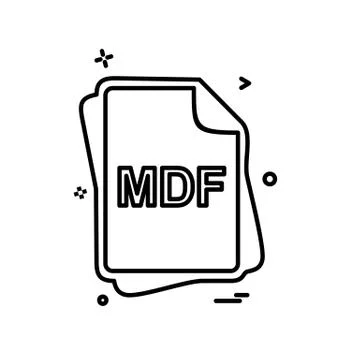 MDF file type icon design vector Illustrazione stock