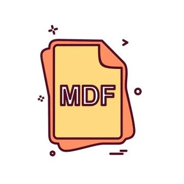 MDF file type icon design vector Illustrazione stock