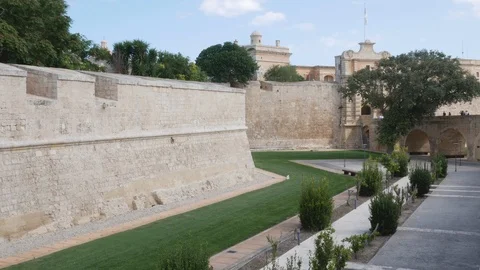 Mdina, Malta, external view of the gate Stock Footage 117604463