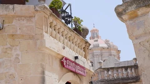 Mdina, Malta, external view of the gate Stock Footage 290464350