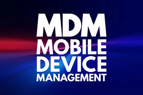 MDM - Mobile Device Management acronym, technology concept background Stock Illustration