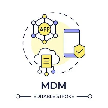 MDM multi color concept icon 스톡 일러스트