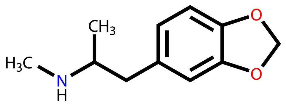 MDMA (ecstasy) structural formula 스톡 일러스트