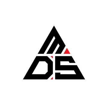 MDS triangle letter logo design with triangle shape. MDS triangle logo desi.. Illustrazione stock