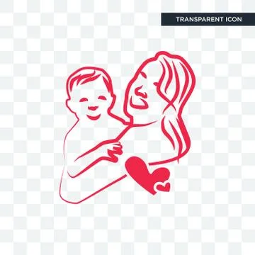 Me and mom vector icon isolated on transparent background, me and mom logo de Illustrazione stock