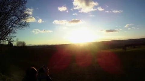 Me in front of the sunset Stock Footage 147970404