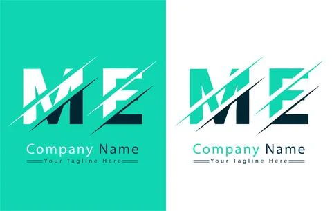 ME Letter Logo Vector Design Template Elements Stock Illustration