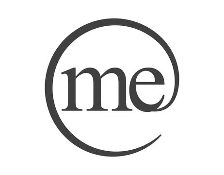 ME logo from two letter with circle shape email sign style. M and E round l.. Stock Illustration
