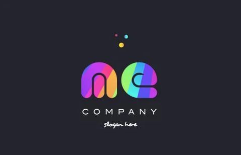 Me m e  colored rainbow creative colors alphabet letter logo icon Stock Illustration