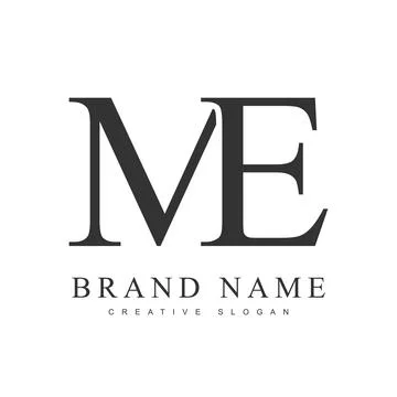 ME trendy logotype template. Initial letter m and e classic font style. Cre.. Stock Illustration