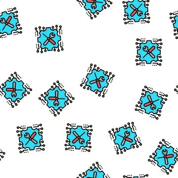 Meachanical fix incident vector seamless pattern イラスト素材