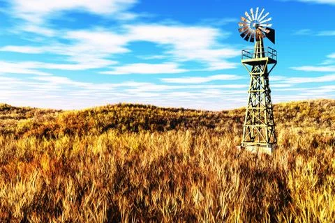 Meadow Agriculture concept 3D render 스톡 일러스트