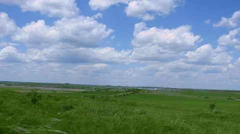 Meadow and blue sky Stock Footage 50142795